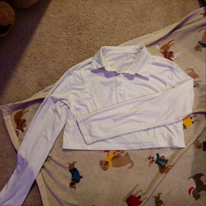 White long sleeve crop top